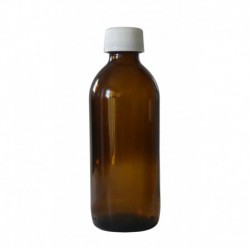 1 Flacon verre brun 160 ml - bouchon blanc